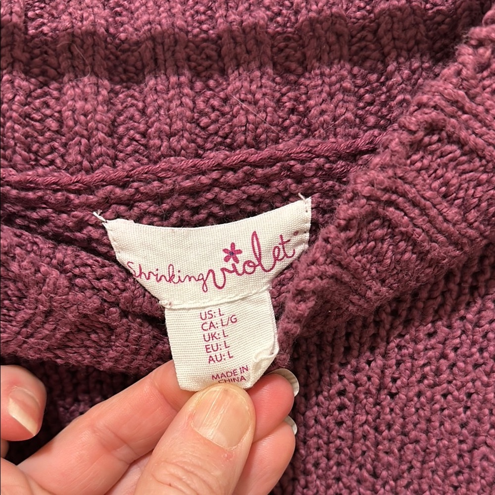 3/$15 Women's Off-Shoulder Sweater - Purple/Burgundy SZ LG - Picture 2 of 6